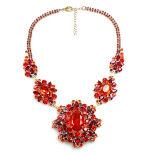 Inca Necklace ~ Red Hyacinth