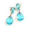Raindrops Earrings Pierced ~ Aqua