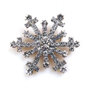 Snowflake Pin ~ Clear Crystal #9*