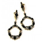 Paradise Valley Earrings Pierced ~ Smoke Crystal with Black