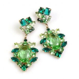 Sweet Temptation Earrings Pierced ~ Green with Emerald
