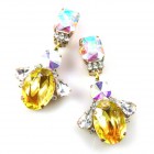 Florence Earrings Clips ~ Extra Yellow with AB*