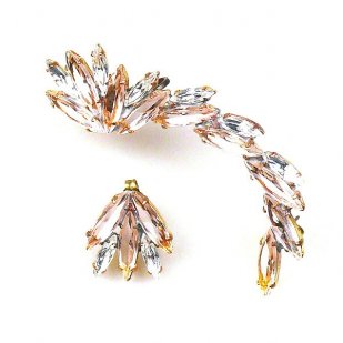 Twist ~ Asymmetric Earrings for Pierced Ears ~ Rose Clear (L)