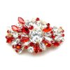 Empress Barrette Hairclasp ~ Clear Crystal Red