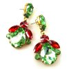 Beaute Earrings Pierced ~ Peridot with Red*