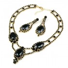 Black Velvet Necklace with Earrings