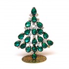 Xmas Teardrops Tree Standing Decoration 7cm ~ Emerald Clear*