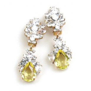 Timeless Clips on Earrings ~ Crystal with Yellow