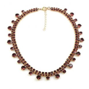 Raindrops ~ Necklace Two Rows ~ Purple