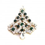 Xmas Tree Brooch #07 ~ Clear Emerald*