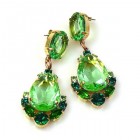 Toccata Earrings Pierced ~ Green with Emerald