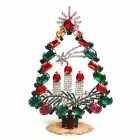 Tree with Three Candles Decoration 17cm ~ Emerald Red*