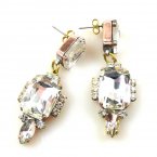 Allisa Earrings Pierced ~ Clear Crystal*