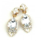 Ovals Clips-on Earrings ~ Clear Crystal