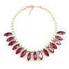 Indian Summer Necklace ~ White with Fuchsia