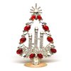 Tree with Three Candles Decoration 16cm ~ Clear Red*