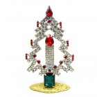 Tree with Candle Decoration 10cm ~ Red and Clear Emerald Base*