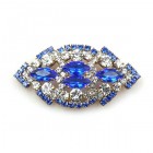 Yule Classic Brooch ~ Clear Crystal with Blue