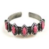 Lucia Cuff Bracelet ~ Pink Smoke Crystal ~ Antique Silver