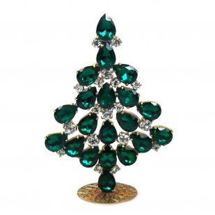 Xmas Teardrops Tree Standing Decoration 10cm ~ Emerald Clear*