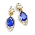 Tears Clips-on Earrings ~ Crystal Blue