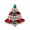 Xmas Tree Brooch #09 ~ Red Emerald Clear*
