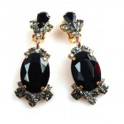 Mythique Clips-on Earrings ~ Black Diamond and Black