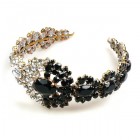 Aztec Sun Headband Tiara ~ Clear Crystal and Black