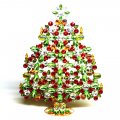 35 cm XXL Festive Xmas Tree Decoration ~ Green Red Topaz Clear*