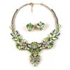 Charmeur Set Necklace with Earings ~ Crystal Opaque Green