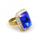 Zenith Ring ~ Clear Crystal with Blue