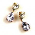 Droplets Earrings Pierced ~ Violet with Clear*