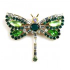 Dragonfly Baguette Stones ~ Green Clear