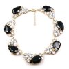 Fountain Necklace ~ Clear Crystal with Black