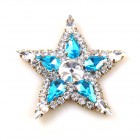 Christmas Star Brooch or Pendant ~ Bigger Aqua Clear*