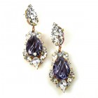 Grand Mythique Earrings for Pierced Ears ~ Crystal Silver Violet