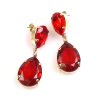 Raindrops Earrings Pierced ~ Ruby Red