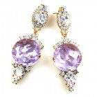 Taj Mahal Earrings Pierced ~ Clear with Silver Violet
