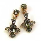 Savannah Earrings Clips ~ Smoke Crystal