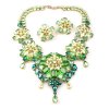 Crystal Blossom ~ Necklace Set ~ Green Yellow