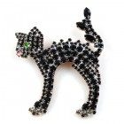 Bristled Cat Pin ~ Black