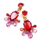 Xara Earrings Clips ~ Fuchsia Red