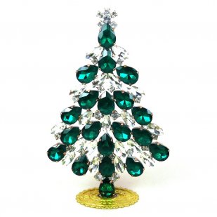 Xmas Teardrops Tree Standing Decoration 15cm ~ Emerald Clear*