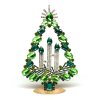 Tree with Three Candles Decoration 16cm ~ Emerald Green Clear*