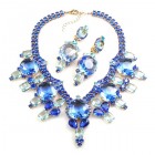 Taj Mahal Necklace Set with Earrings ~ Sapphire Blue