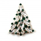 Navette Xmas Tree Brooch ~ Emerald Clear*