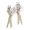 Empress Dangling Earrings Pierced ~ Opaque White and Clear