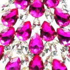 Xmas Teardrops Tree Decoration 20cm ~ Clear Fuchsia*