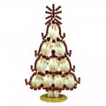 Standing Xmas Tree with Ovals 17cm ~ Extra White Red*