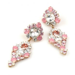 Andromeda Earrings Pierced ~ Crystal Pink